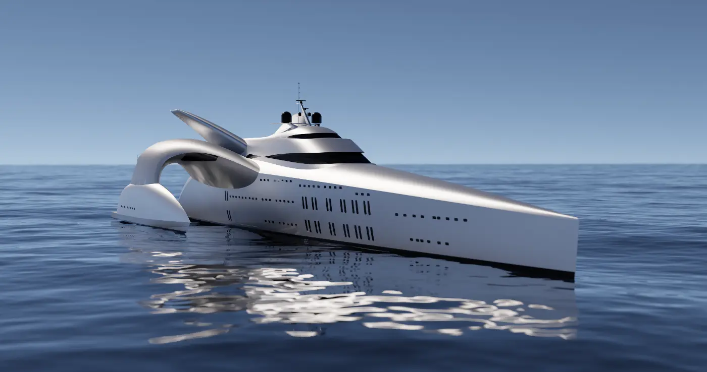 148m Trimaran Moonset