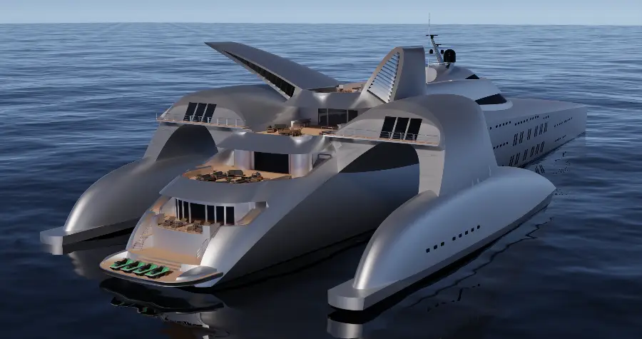 148m Trimaran Moonset — LOMOcean design #0413