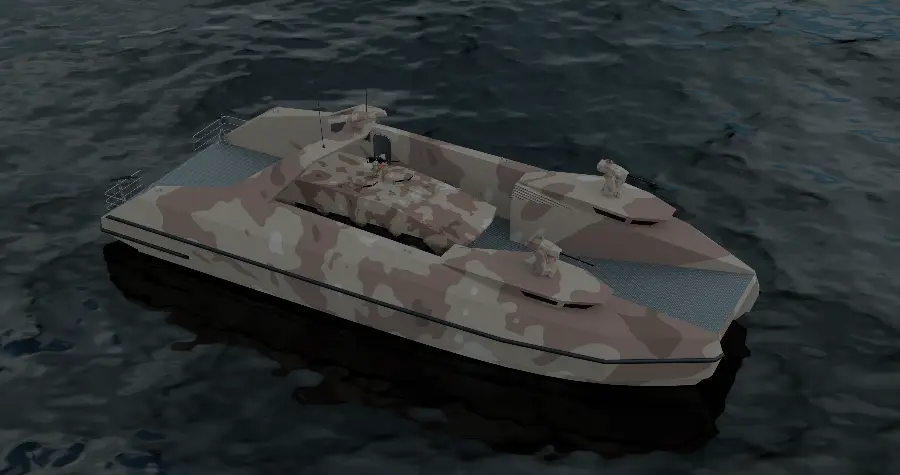 22.5m Foil Assisted Catamaran Landing Craft — LOMOcean design #2302