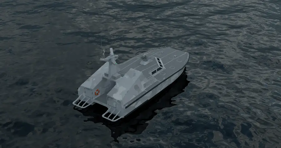 18m Foil Assisted Catamaran Missile Boat — LOMOcean design #1611
