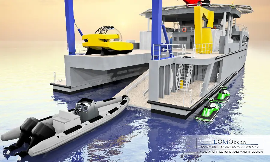 44m Catamaran Support Vessel — LOMOcean design #1514