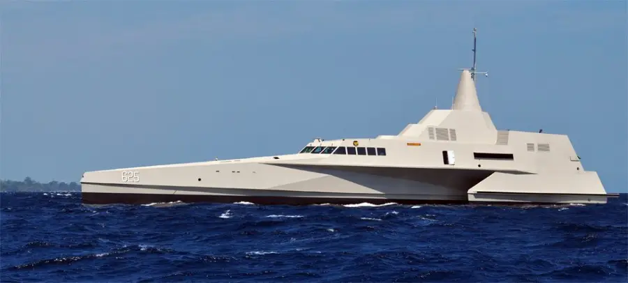 63m Navy Trimaran — LOMOcean design #1030